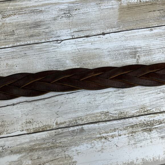 Timberland Western Belt Braided Leather Womens Chunky Small Brown  Boho Outdoor - Picture 6 of 10